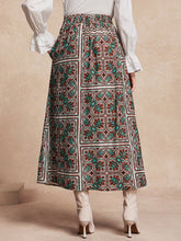 Almamuse Women's Pocket Printing Casual A-Line Skirt
